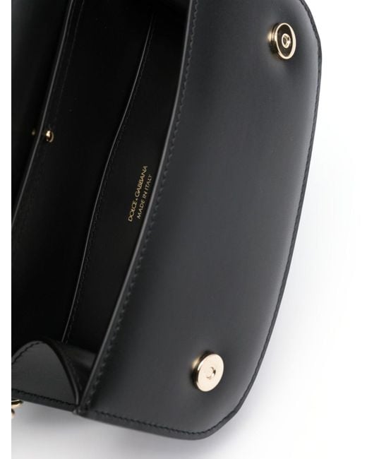 Dolce & Gabbana Black Dg-plaque Cross Body Bag