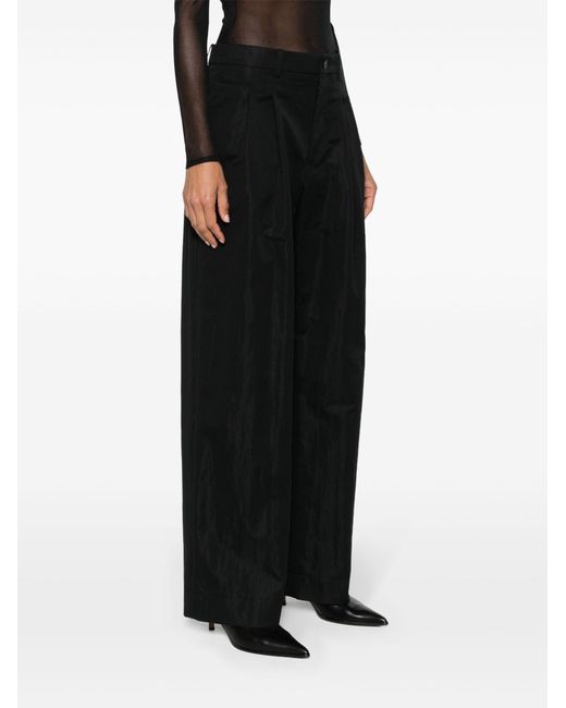 Wardrobe NYC Black Micro Pleated Tailored Trousers
