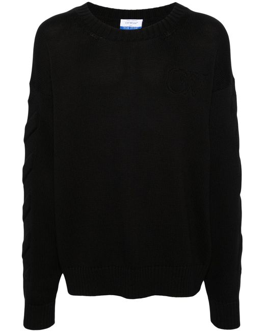 Off-White c/o Virgil Abloh Black 3d Diag-motif Cotton Sweatshirt - Men's - Polyurethane/cotton/polyamide/elastane for men