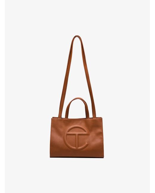 Telfar Brown Medium Logo Shopping Bag