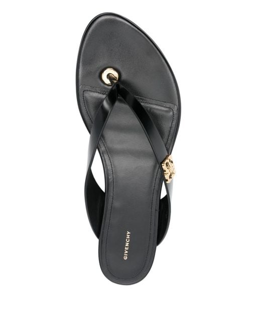 Givenchy Black 4G Liquid Flat Sandals