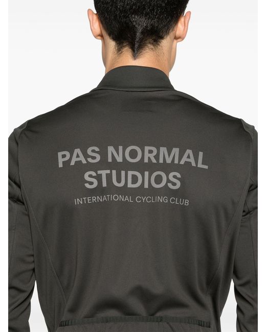 Pas Normal Studios Gray Black Logo Stamp Polartec Power Shield® Pro Performance Jacket for men