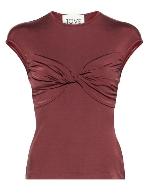 TOVE Red Paola Twisted Top - Women's - Spandex/elastane/viscose