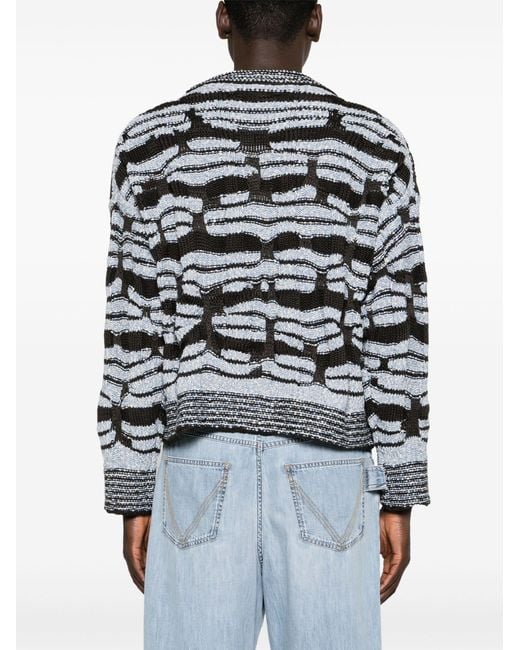 Bottega Veneta Black Striped Chunky-knit Sweater for men