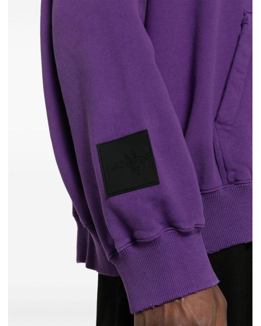 Lanvin Purple X Future Logo-Print Cotton Hoodie for men