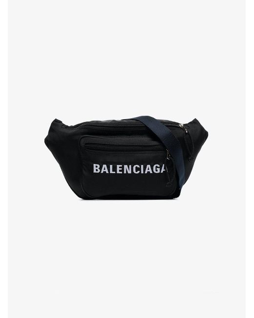 Balenciaga Black Wheel Logo-print Belt Bag