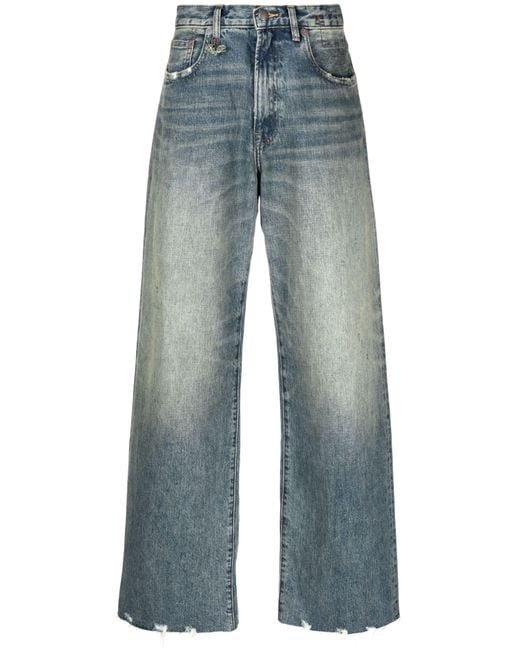 R13 Blue D'Arcy High-Rise Wide-Leg Jeans