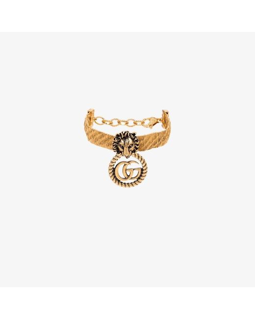 Gucci Lion Head Bracelet in Metallic Lyst
