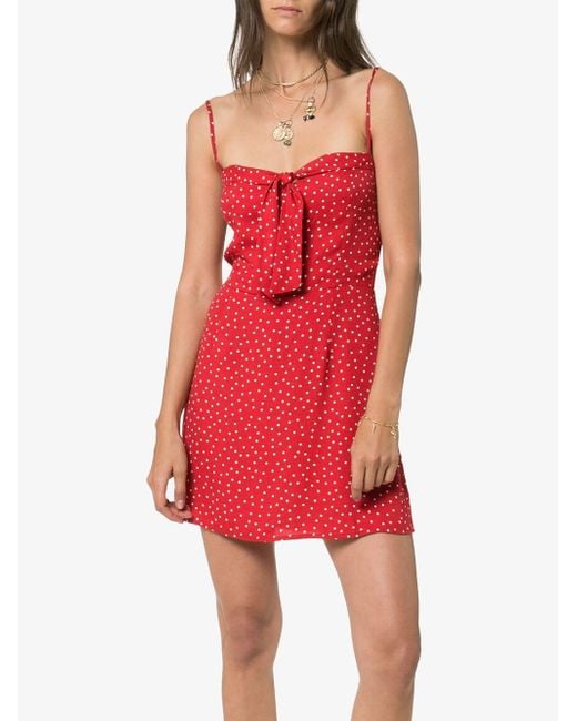 Reformation red shop polka dot dress