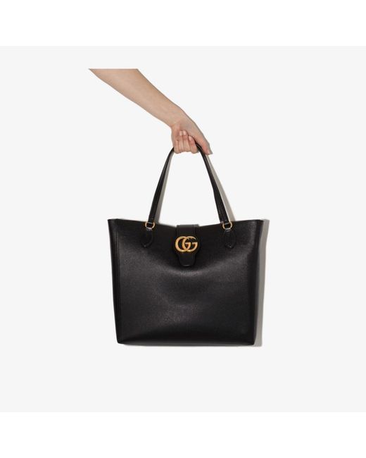 Gucci Black Medium Double G Tote Bag