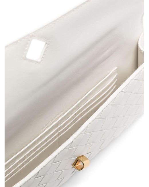 Bottega Veneta White Andiamo Clutch Bag