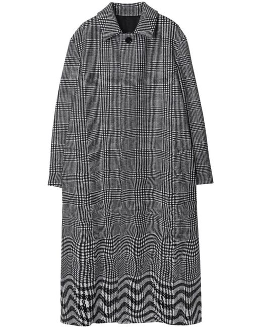 Burberry Gray Single-breasted Houndstooth Coat