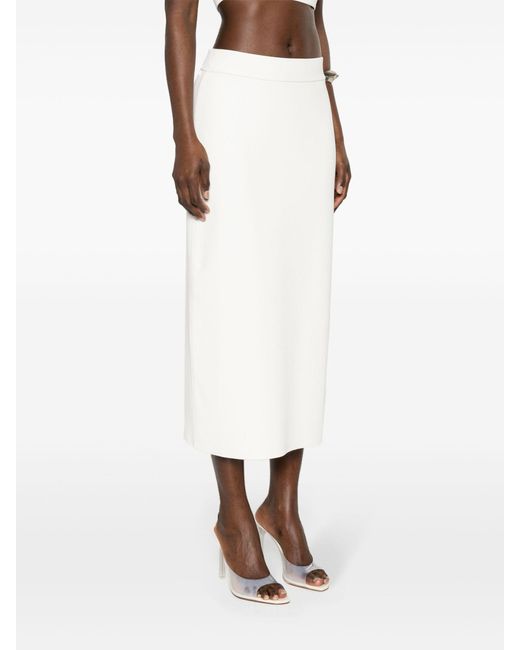Frankie Shop White Solange Knitted Midi Skirt - Women's - Viscose/polyamide/elastane