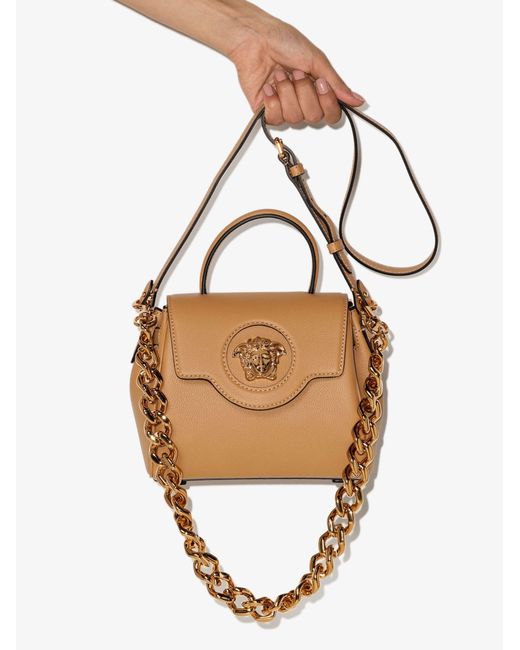 Versace Metallic La Medusa Small Leather Shoulder Bag