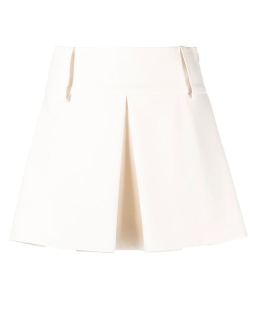 Maximilian Davis White Madeline Pleated Mini Skirt