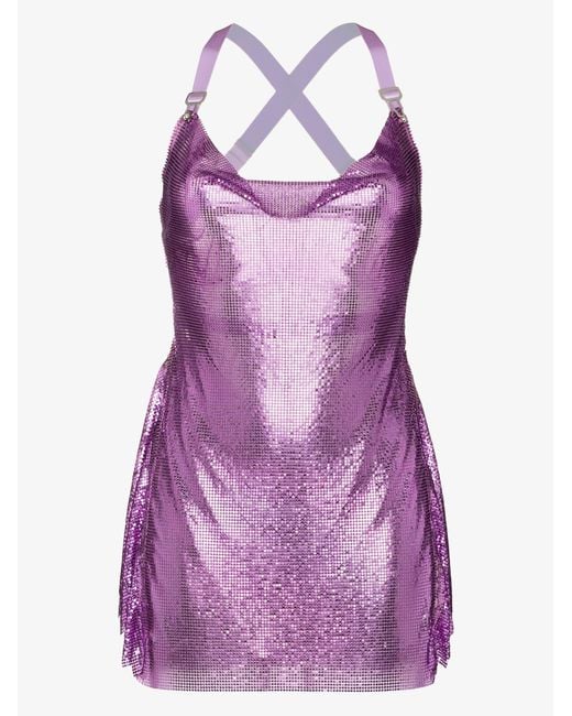 Poster Girl Calypso Chainmail Mini Dress in Purple | Lyst