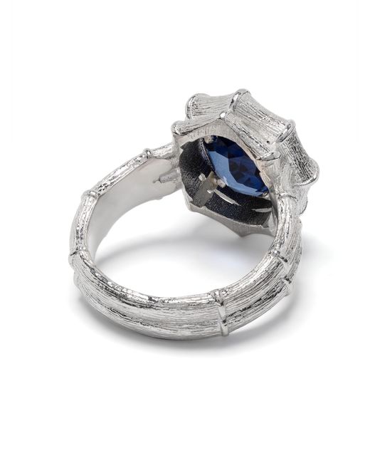Bleue Burnham Blue Sterling Bound Willow Sapphire Ring for men