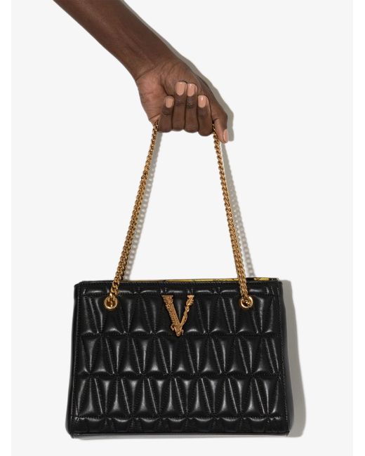 Versace Virtus Shoulder Bag Black Leather ref.789929 - Joli Closet