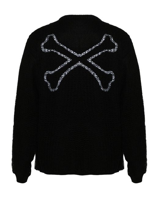 (w)taps Black Obsvr Distressed Sweater for men
