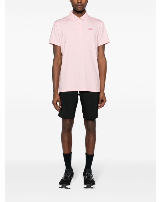 J.Lindeberg Pink Duff Logo-embroidered Polo Shirt for men