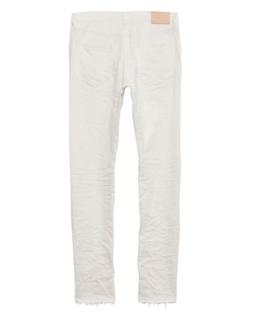 Purple Brand White P001 Crinkled Slim Jeans for men