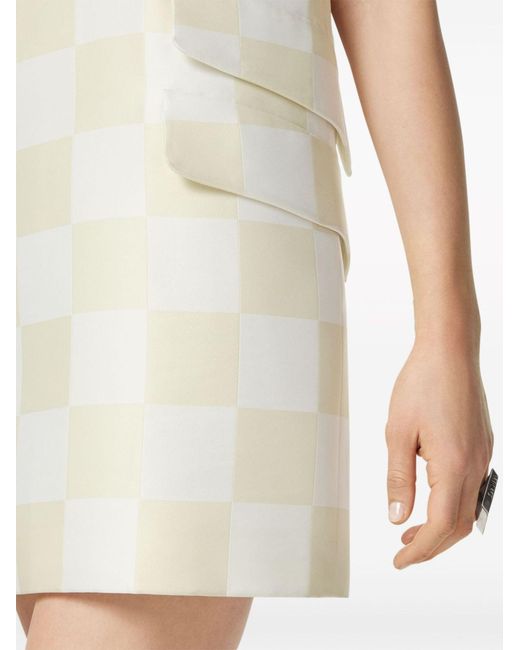 Versace Natural Beige Contrasto Duchesse Mini Dress