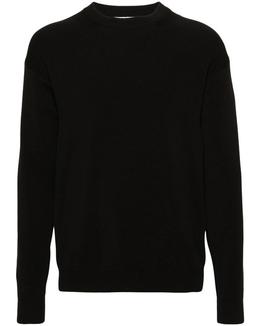 Auralee Black Super Hard Twist Ribbed-knit Sweater for men