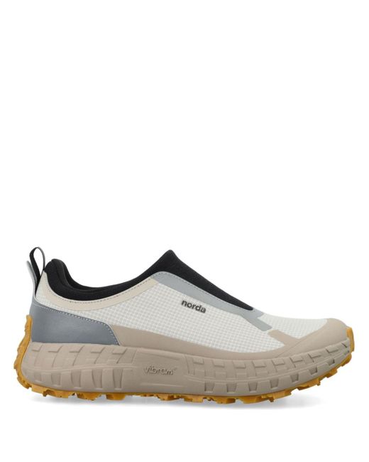 Norda Brown White 003 Slip-on Sneakers - Men's - Fabric/rubber for men