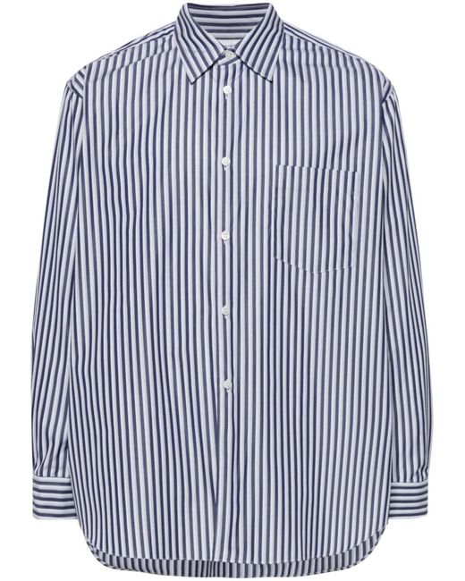 Comme des Garçons Blue And White Striped Cotton Shirt for men