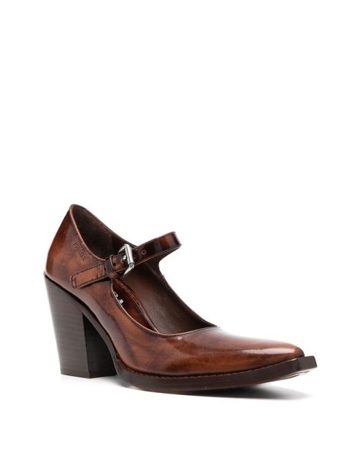 Prada Brown 95mm Pointed Patent-leather Pumps