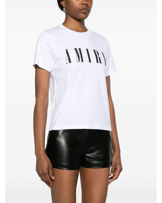 Amiri White Logo-print Cotton T-shirt - Women's - Cotton