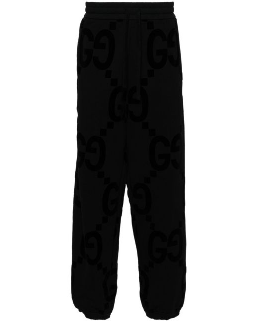 Gucci Black Monogram-pattern Relaxed-fit Cotton-jersey jogging Bottoms X for men