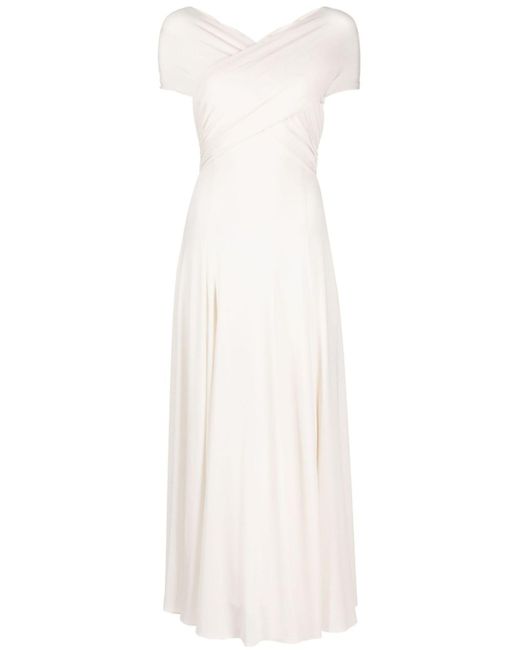 Khaite White Bruna Off-shoulder Maxi Dress