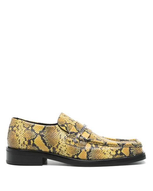 Martine Rose Yellow Square-Toe Loafers for men