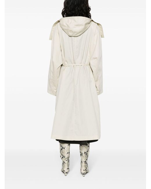 Lemaire White Neutral Oversize-flap Trench Coat - Women's - Cotton/polyamide