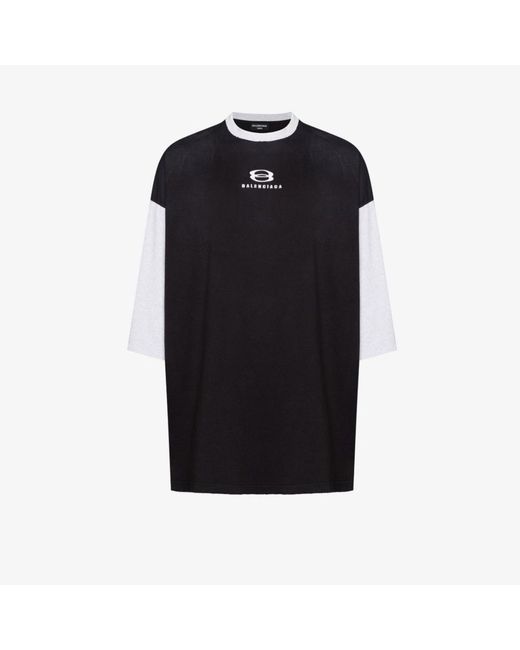 Balenciaga Gray Unity Three-quarter Sleeve T-shirt for men