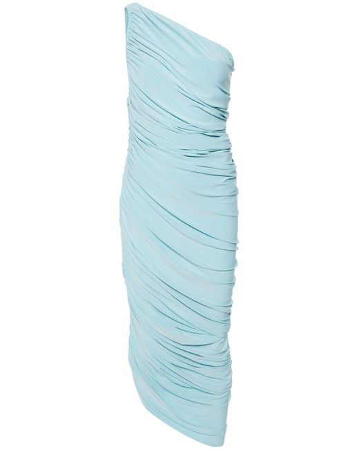 Norma Kamali Blue Diana Ruched Gown