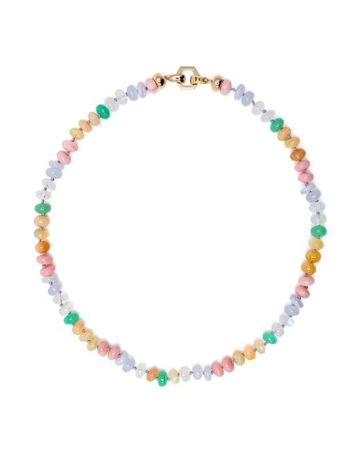 Harwell Godfrey Metallic 18k Yellow Pastel Bead Foundation Necklace - Women's - Opal/18kt Yellow /moon Stone/chrysoprase