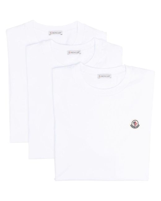 Moncler White T-Shirt 3 Pack for men