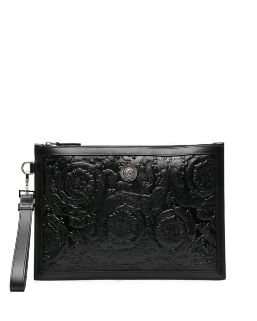 Versace Black Medusa Biggie Barocco Clutch Bag for men