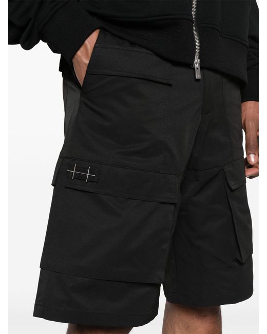 HELIOT EMIL Black Cellulae Cargo Shorts - Men's - Polyester for men