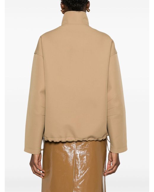 Gucci Natural Beige Gabardine Bomber Jacket - Women's - Silk/cotton/wool/acetatepolyester
