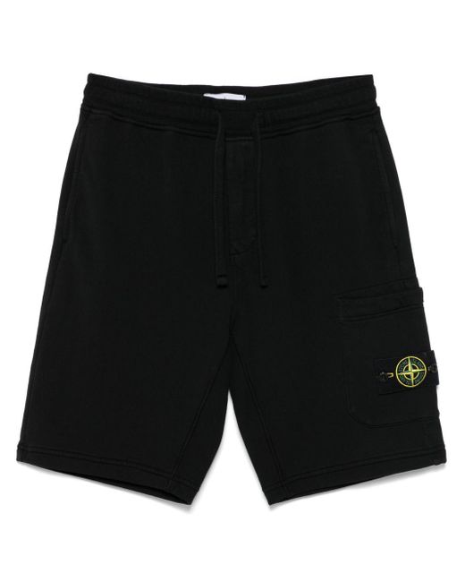 Stone Island Black Organic Cotton Shorts for men