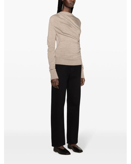 TOVE Natural Brown Eleornore Draped Sweater - Women's - Merino