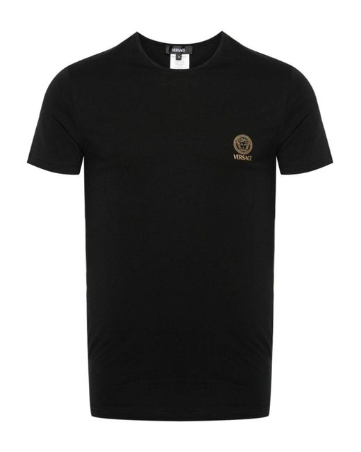Versace Black Logo Organic Cotton T-shirt for men
