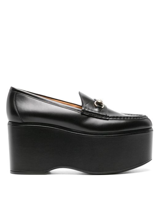 Gucci Black Horsebit 90 Platform Loafers