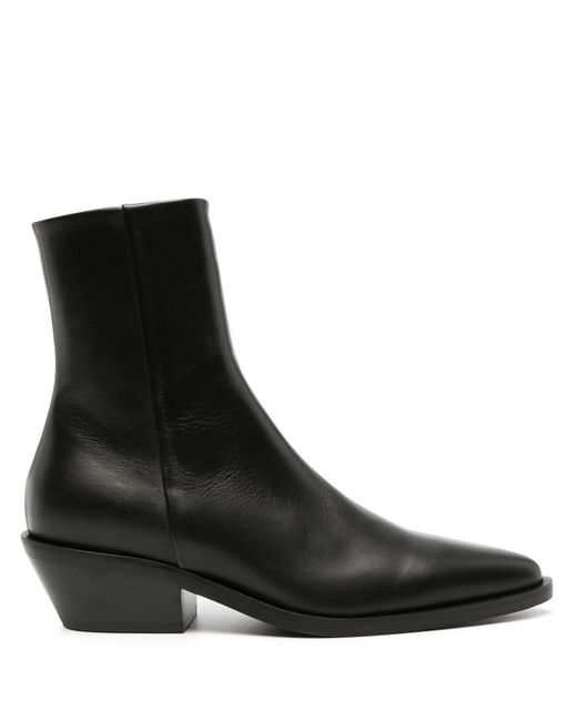 A.Emery Black Hudson Leather Ankle Boots