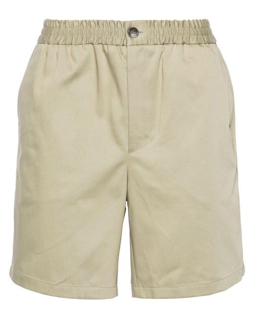AMI Natural Green Elasticated-waistband Cotton Shorts for men