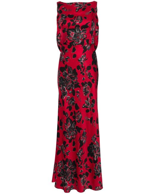 Emilia Wickstead Red Nefeli Floral-print Gown