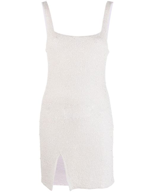 Oceanus Sofia Embellished Mini Dress in White | Lyst
